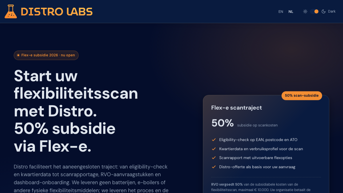 Flex-e scan landing page preview